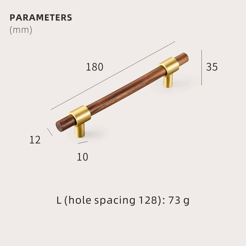 CIRCA Maniglie in noce e ottone massiccio 10 CIRCA Noce e maniglie in ottone massiccio