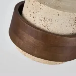 CORA Pendelleuchte aus Stein und Walnussholz