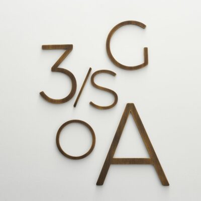 EZRA Characters in Antique Brass