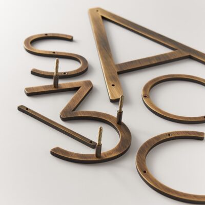 EZRA Numbers in Antique Brass - meraki.