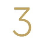 Chiffres EZRA en laiton satiné martelé