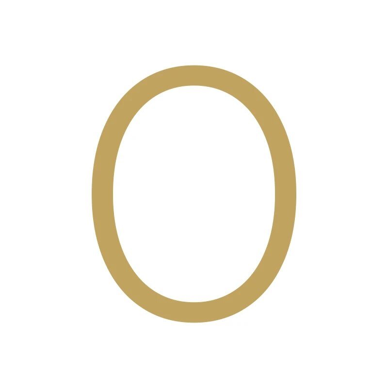 Chiffres EZRA en laiton satiné martelé