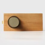 FERN Bouton de porte en laiton massif et cuir - Laiton antique