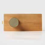 FERN Bouton de porte en laiton massif et cuir - Laiton antique