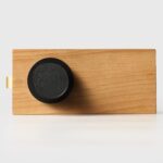 FERN Massief messing en lederen deurknop – Mat zwart