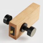 FERN Massief messing en lederen deurknop – Mat zwart