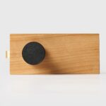 FERN Massief messing en lederen deurknop – Mat zwart