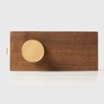 FERN Bouton de porte en laiton massif et cuir - Laiton satiné