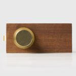 FERN Bouton de porte en laiton massif et cuir - Laiton satiné