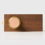 FERN Bouton de porte en laiton massif et cuir - Laiton satiné