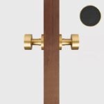 FERN Bouton de porte en laiton massif et cuir - Laiton satiné