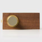 FERN Bouton de porte en laiton massif et cuir - Laiton satiné