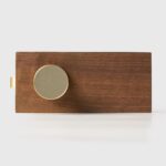 FERN Bouton de porte en laiton massif et cuir - Laiton satiné