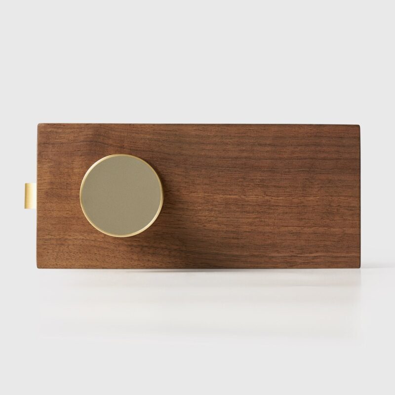 FERN Bouton de porte en laiton massif et cuir - Laiton satiné