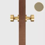 FERN Bouton de porte en laiton massif et cuir - Laiton satiné