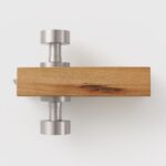 FERN Bouton de porte en laiton massif et cuir - Nickel satiné