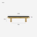 FERN Manija de latón macizo y cuero