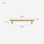 FERN Manija de latón macizo y cuero