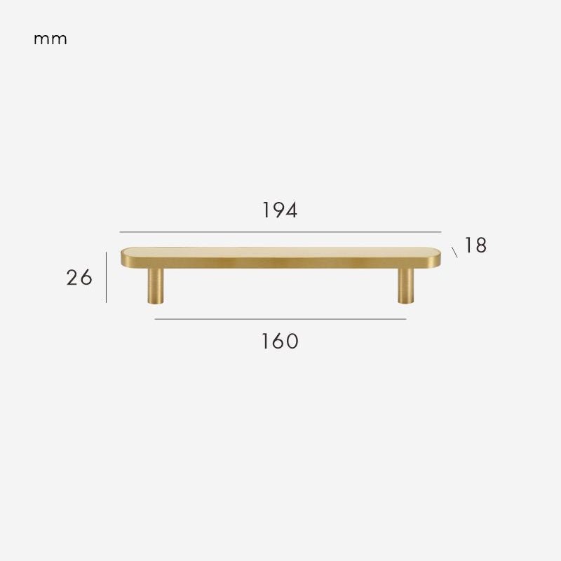 FERN Manija de latón macizo y cuero