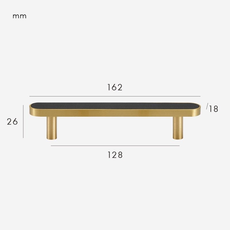 FERN Manija de latón macizo y cuero