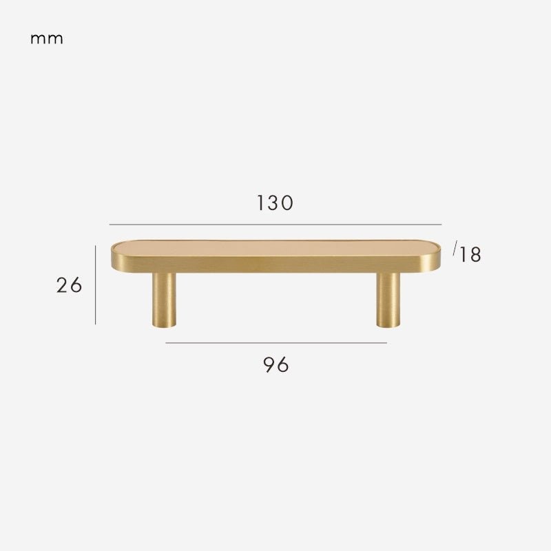 FERN Manija de latón macizo y cuero