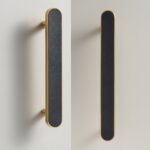 FERN Manija de latón macizo y cuero