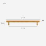 FERN Manija de latón macizo y cuero