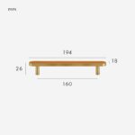 FERN Manija de latón macizo y cuero