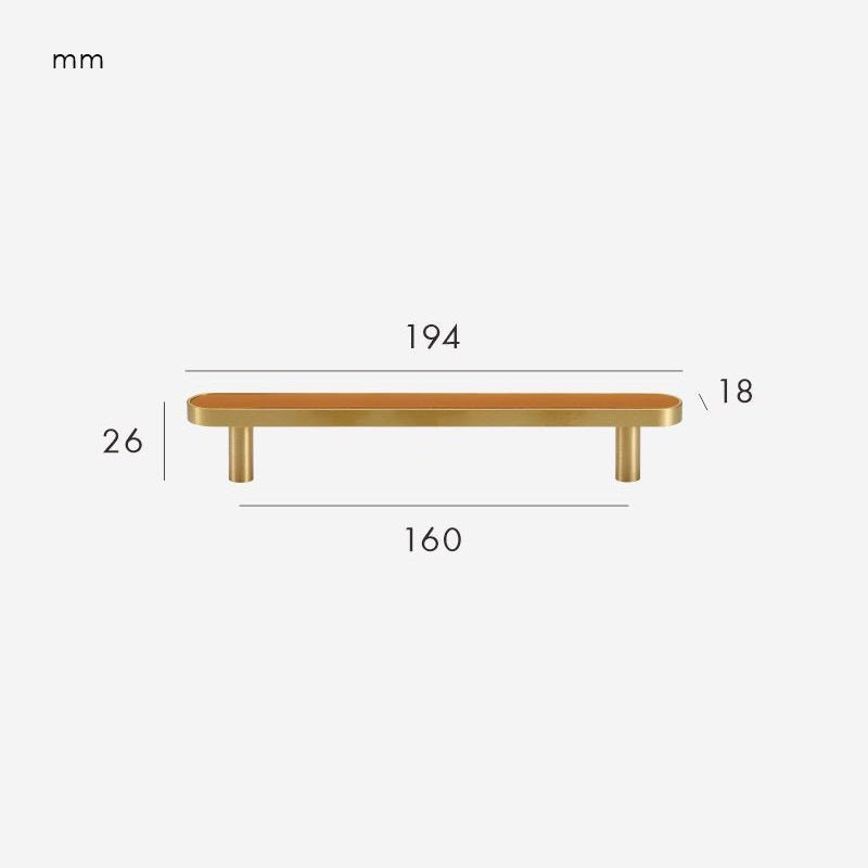 FERN Manija de latón macizo y cuero