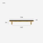 FERN Manija de latón macizo y cuero