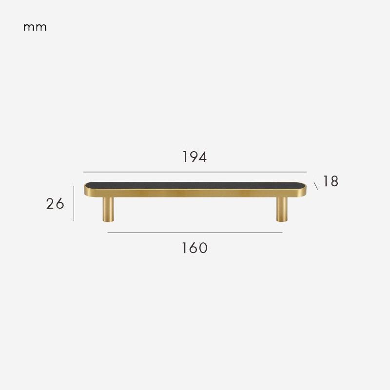 FERN Manija de latón macizo y cuero