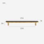 FERN Manija de latón macizo y cuero