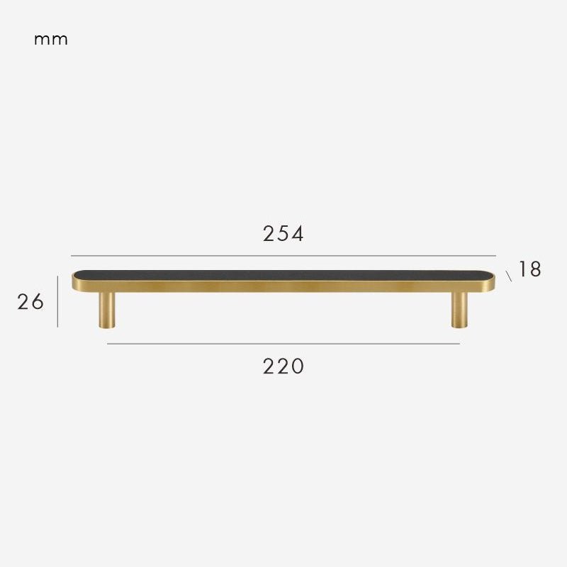 FERN Manija de latón macizo y cuero