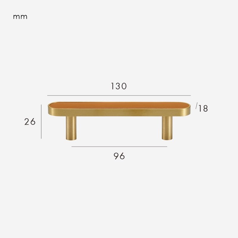 FERN Manija de latón macizo y cuero