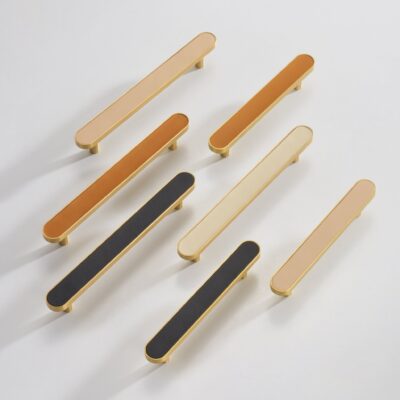 FERN Solid Brass & Leather Handle