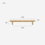 FERN Manija de latón macizo y cuero