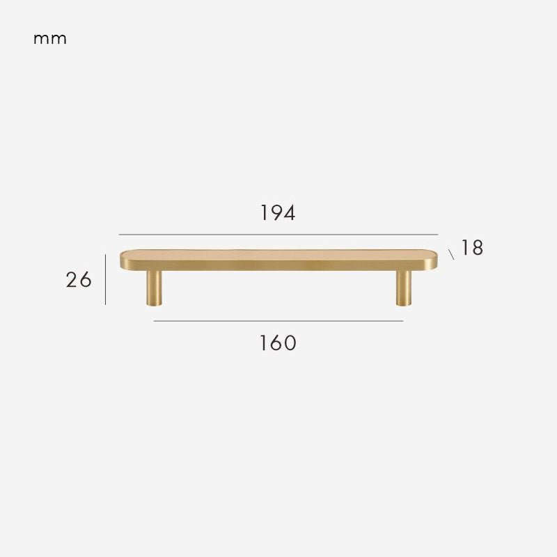 FERN Manija de latón macizo y cuero