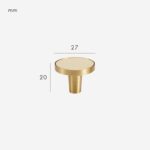 Pomo FERN de latón macizo y cuero