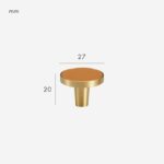 Pomo FERN de latón macizo y cuero