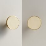 Pomo FERN de latón macizo y cuero