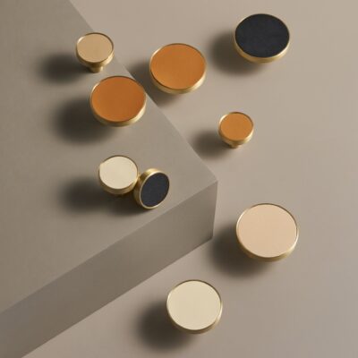 FERN Solid Brass & Leather Knob