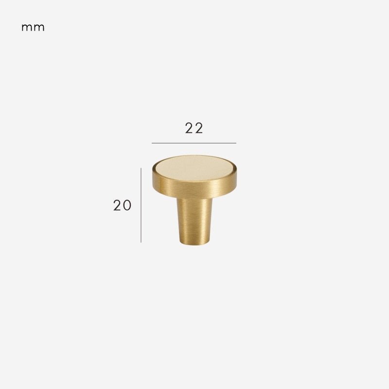 Pomo FERN de latón macizo y cuero