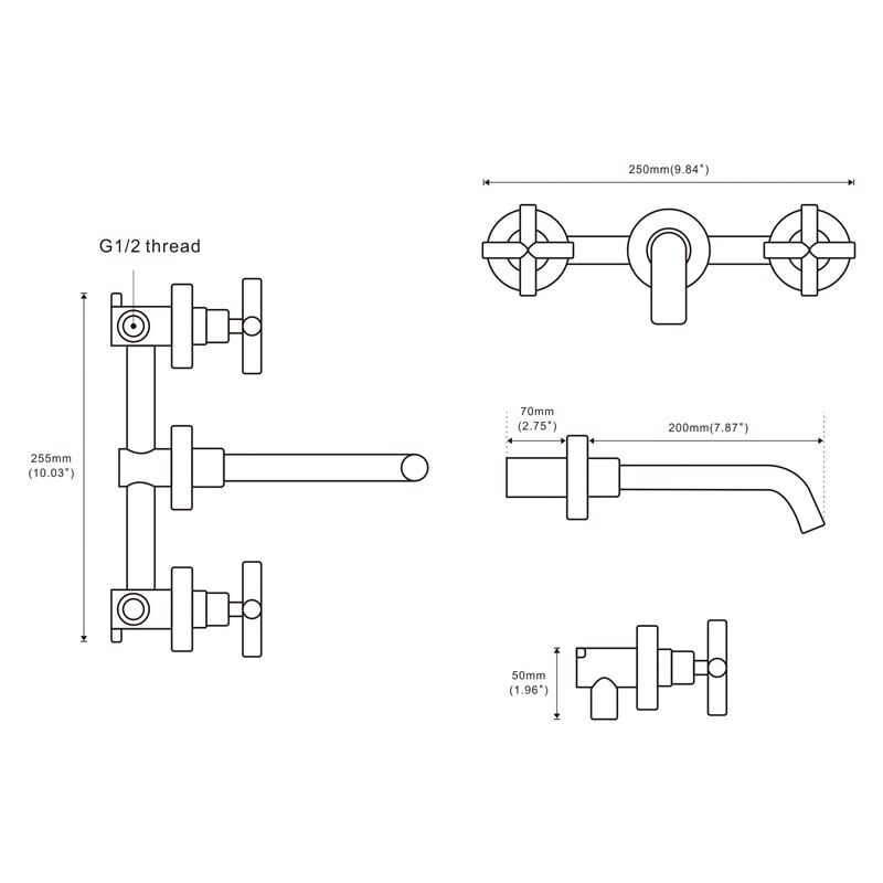 Mitigeur mural FORMA pour lavabo 13 FORMA Robinet mitigeur de lavabo mural