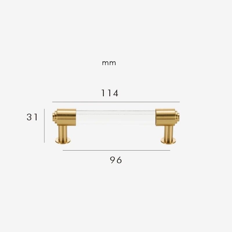 GLAS Maniglia in acrilico e ottone
