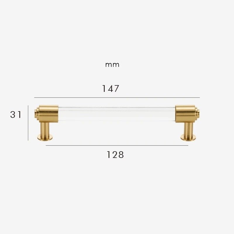 GLAS Maniglia in acrilico e ottone