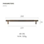 GOTHAM Poignées en laiton massif