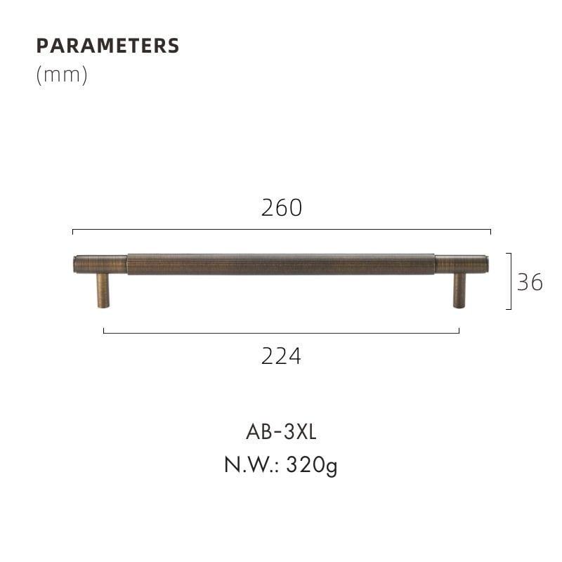 GOTHAM Poignées en laiton massif