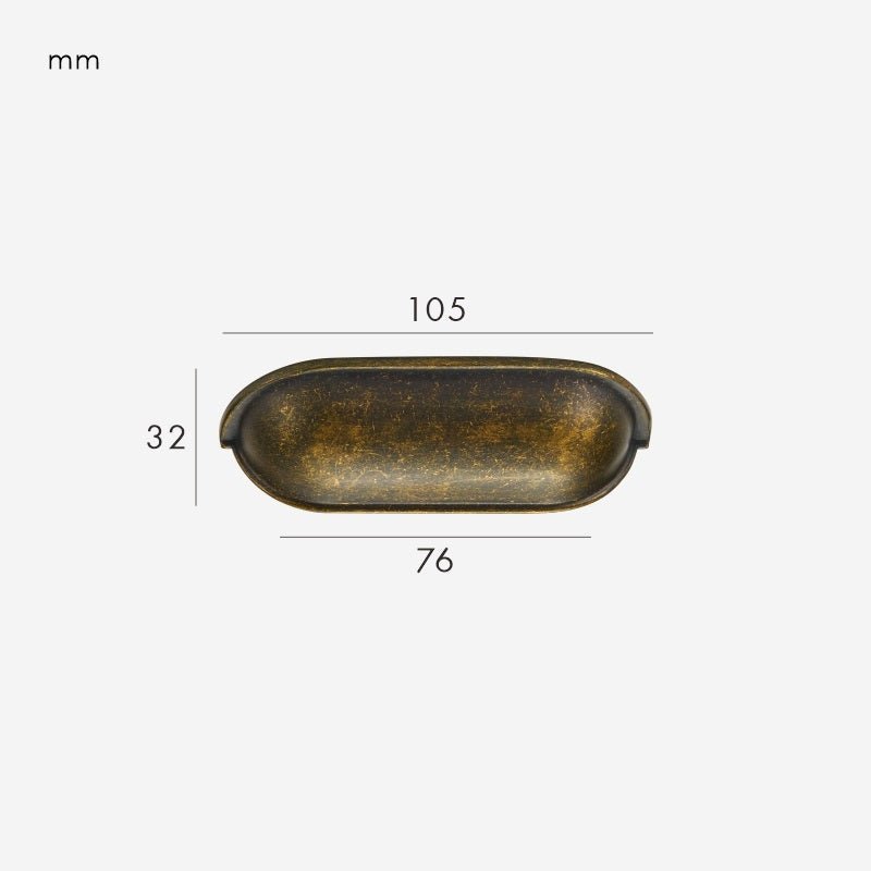 Maniglie a tazza in ottone massiccio KORA