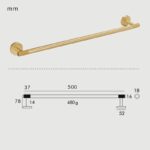 KRAM Handtuchhalter aus massivem Messing mit Rändelung