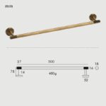 KRAM Handtuchhalter aus massivem Messing mit Rändelung